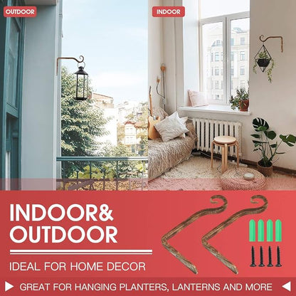 Jardim 2 Pack 6 Inch Premium Decorative Metal Iron Wall Hook, Indoor Outdoor - Image 7