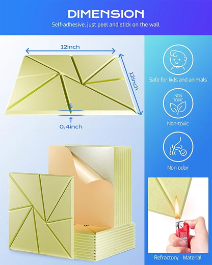 12 Pack Acoustic Panels, Sound Proof Foam Panels - Image 3