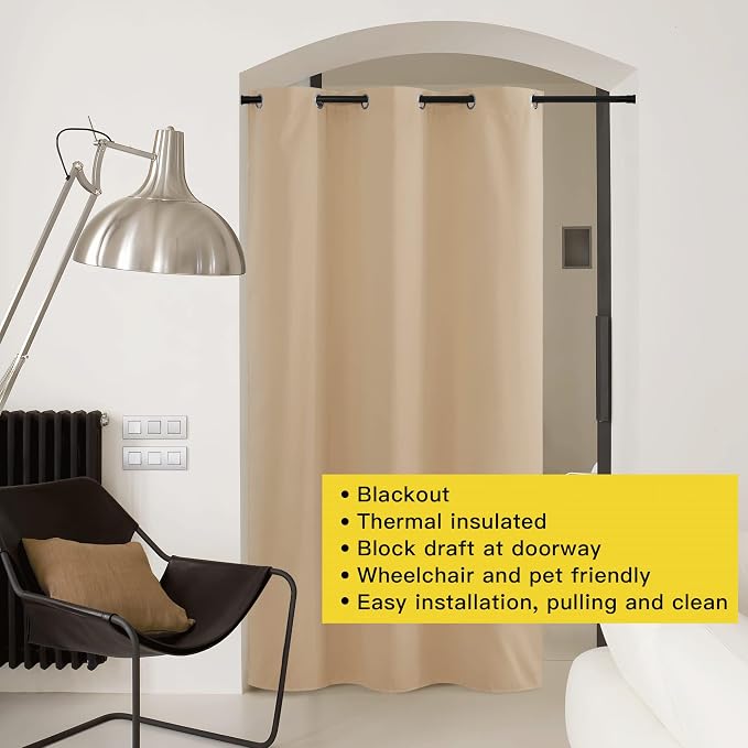 NICETOWN Door Screen Cover for Air Conditioner Room, Insulated Faux Accordion - Image 3