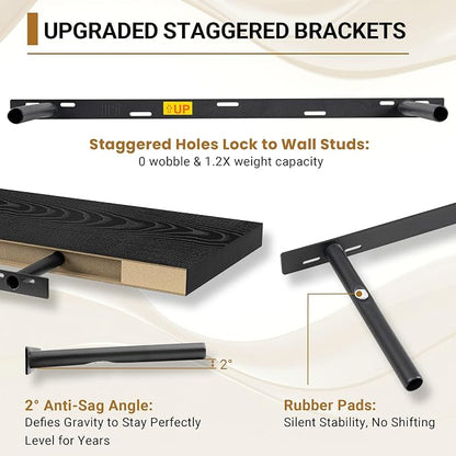 Vivelove 2 inch Thick Floating Shelves - Image 5