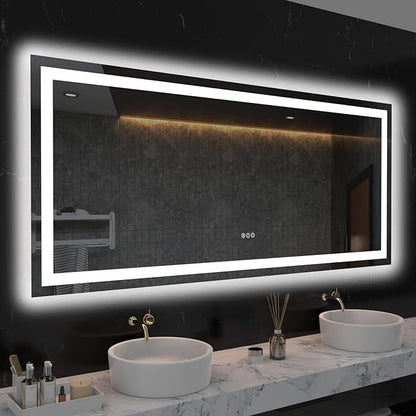 LOAAO 60X28 LED Bathroom Mirror by LOAAO