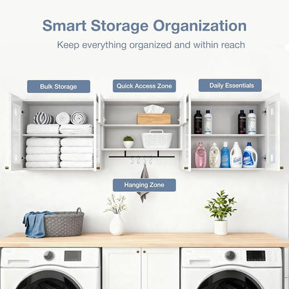 70.8"L Wall Mounted Laundry Room Cabinet Set - Image 4