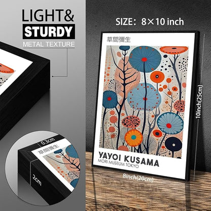 Yayoi Kusama Black Framed Wall Art 8x10in Vintage Japanese Painting Posters - Image 2
