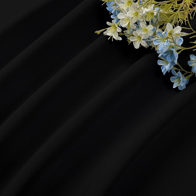 CUCRAF Black Blackout Curtains 108 inch Length 2 Panels Set, Rod Pocket Room - Image 7