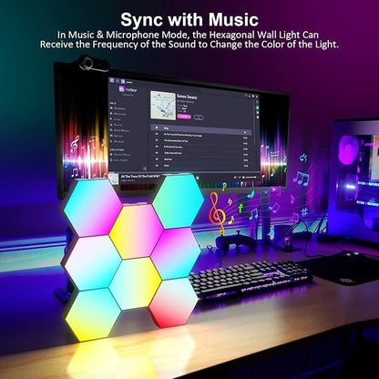 OJQ 8 Pack Hexagon Lights Wall RGB Panel - Image 4