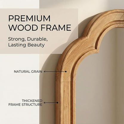 Wood Bathroom Mirror for Wall, 30 x 20 Inch Decorative Wall Mirror - Image 3