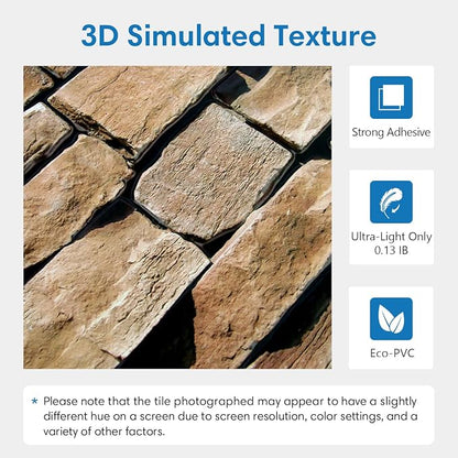 COMSTICKC Peel and Stick Faux Stone Wall Sticker Wall Panels, Not Real Stone - Image 4
