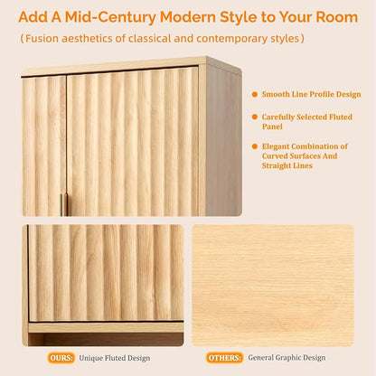 VINGLI Fluted Modern Medicine Cabinet, Bathroom Wall Cabinet Over Toilet Storage - Image 7