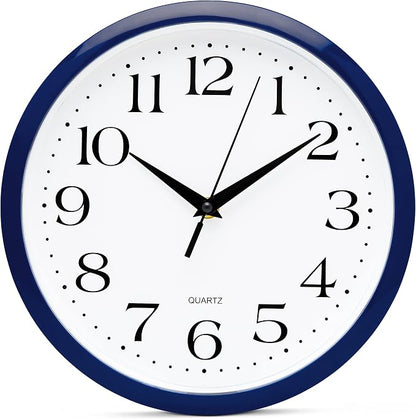 Bernhard Products Navy Wall Clock Silent Non Ticking by BernhardProducts