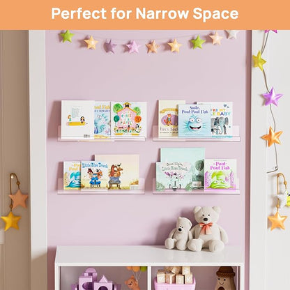 upsimples Acrylic Shelves for Bathroom Storage, Make up, Kids Bookshelf for - Image 6