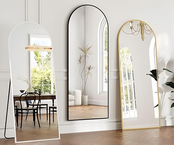 Dewfig Arched Full Length Mirror, Full Body Mirrors - Image 3