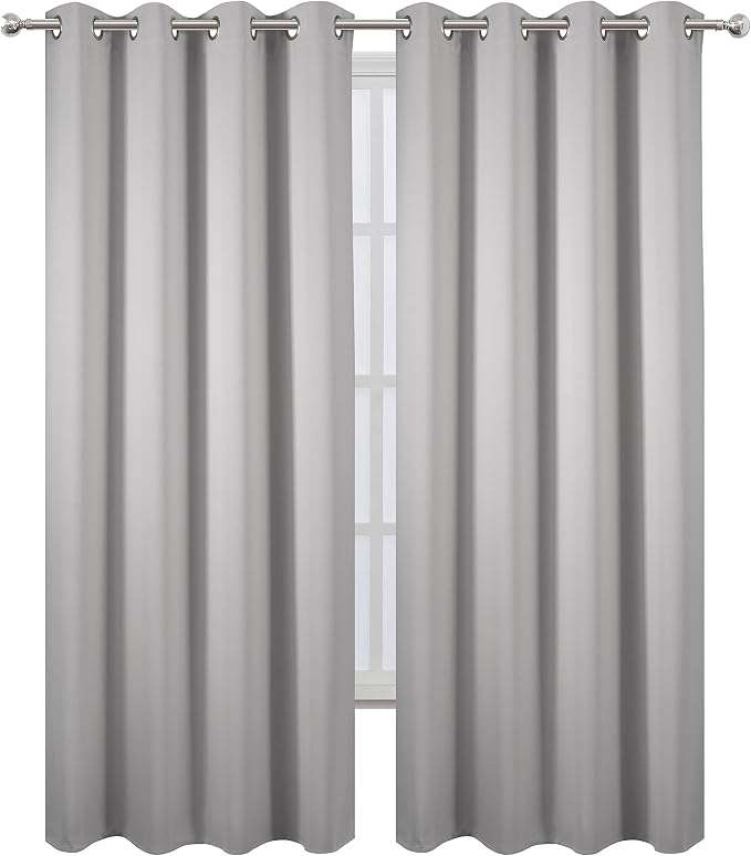 LEMOMO Blackout Curtains 66 x 95 inch/Light Grey Curtains Set of 2 - Image 2