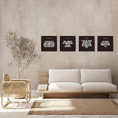 Locomiss Black Christian Wall Art Decor Posters, Minimalist Jesus Scripture - Image 4