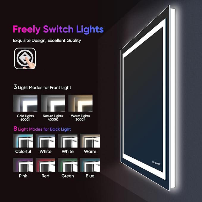 Antok 32"x 72" LED Bathroom Mirror - Image 5