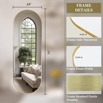 Oval Full Length Mirror, Ultra-Clear Explosion-Proof Dressing Mirror, Simple & - Image 9
