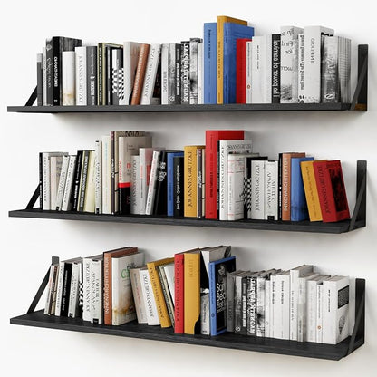 Forbena Floating Shelves 36 Inches Long 8 in Deep Set of 3, Large Wall Shelf by Forbena