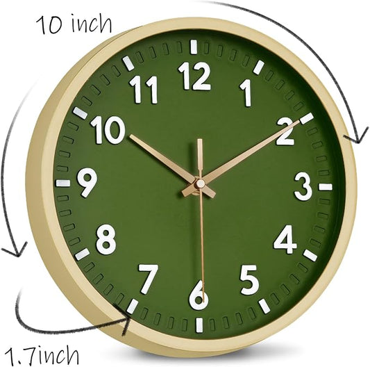 HIPPIH Wall Clock 2 Pack, 10 Inch Modern Wall Clocks Battery Operated, Non - Image 2