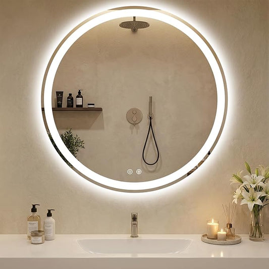 DUMOS 36 Inch Round LED Bathroom Mirror - Image 2