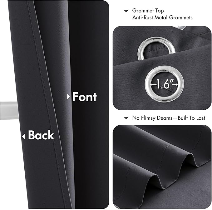 MIULEE Blackout Curtains for Bedroom Living Room 2 Panels, Thermal Insulated - Image 5