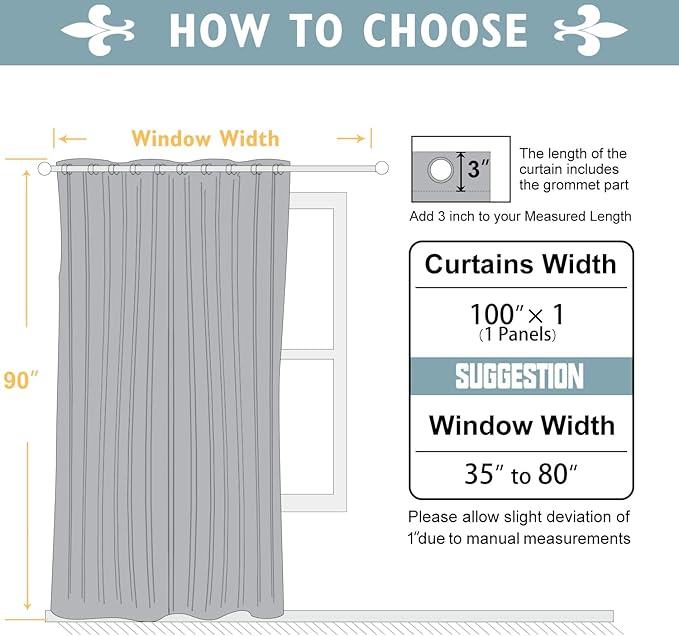ChrisDowa Room Divider Curtain 90 Inches Long, Wide Blackout Sliding Door - Image 7