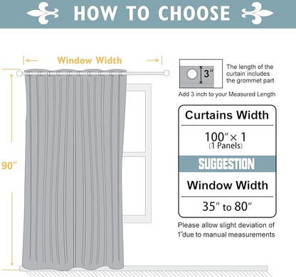 ChrisDowa Room Divider Curtain 90 Inches Long, Wide Blackout Sliding Door - Image 7