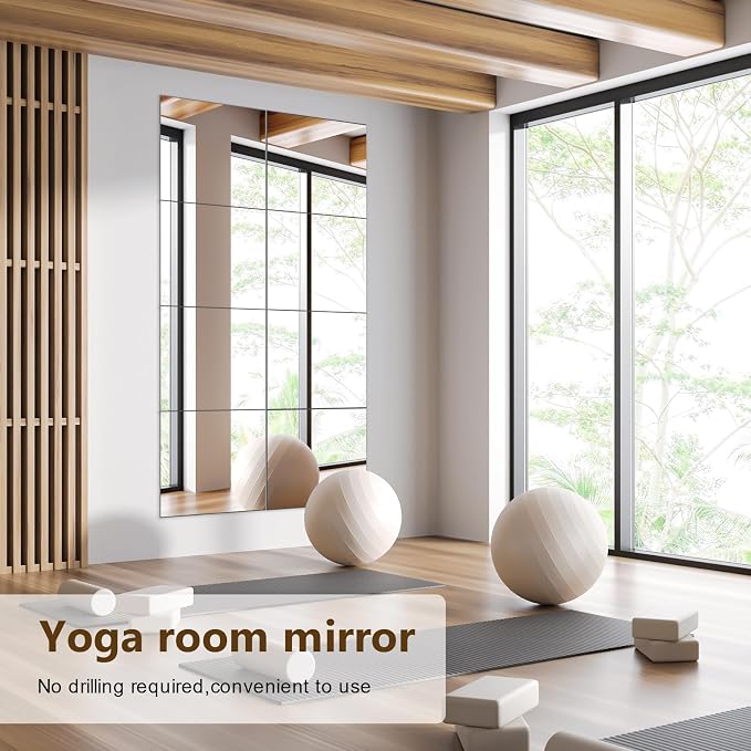 Full Length Mirror Tiles, 12x12 Inch Unbreakable Acrylic Squares - Image 6