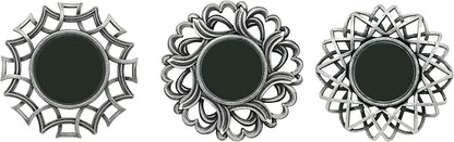 Retro Silver Mirrors for Wall Pack of 3. Round Mirrors. Decorative - Image 3