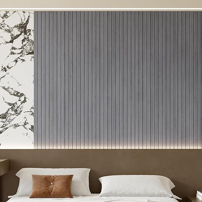 Yutianli PVC Slat Wall Panel Peel and Stick 118"x 15.7" Faux Wood Slat Panel - Image 3