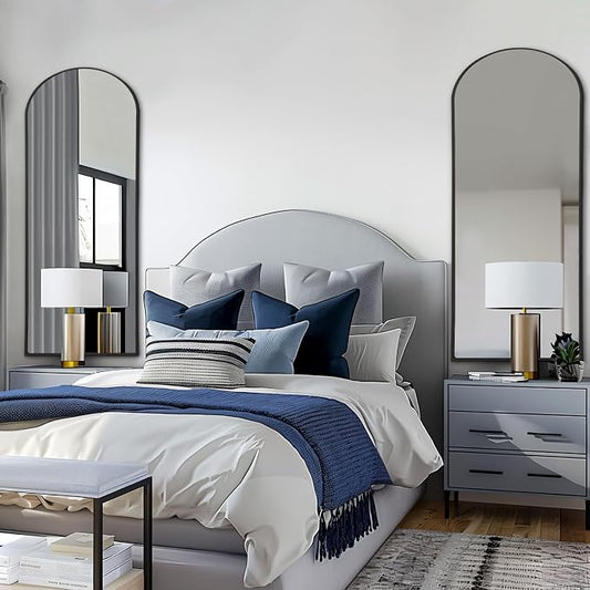 56"X18" Arched Full Length Mirror, Tempered Glass Full Body Mirror - Image 2