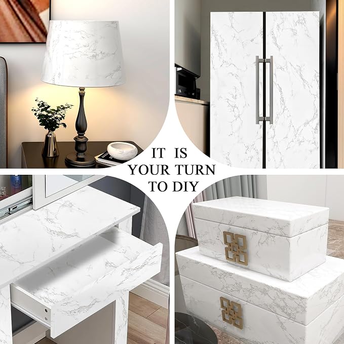 practicalWs Peel and Stick Marble Wallpaper 15.7'' x 472.4'' Marble Contact - Image 5