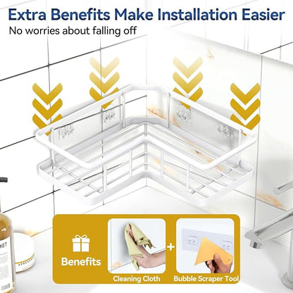 YASONIC Shower Caddy Corner, No Drilling Shower Organizer Corner - Image 5