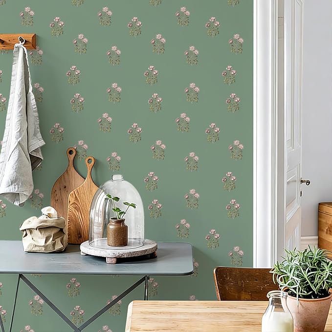 Vintage Floral Wallpaper Peel and Stick Boho Wallpaper Removable Waterproof - Image 8