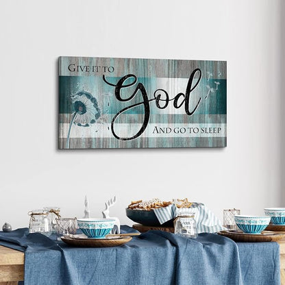 Christian Wall Decor Bible Verse Wall Art Give It to God and Go to Sleep - Image 3
