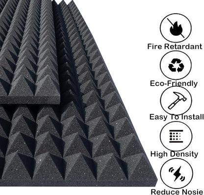 4 Pack Acoustic Foam, High Density Fire Resistant Soundproof Panels - Image 2