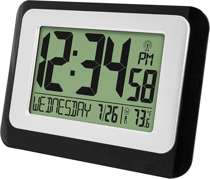 La Crosse Technology W88631 Digital Atomic Black Wall Clock - Image 2