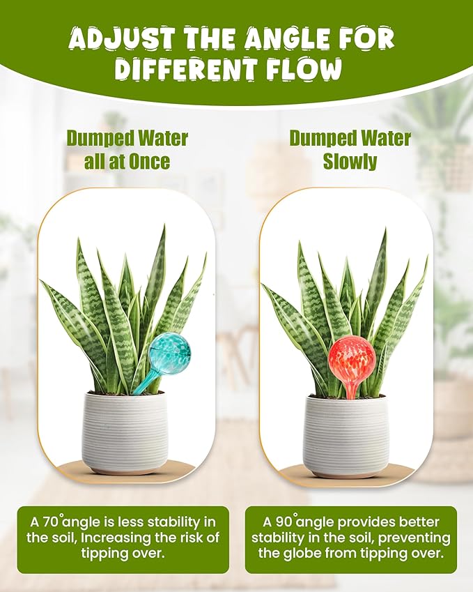 Iridescent Self Watering Globes, Glass Rainbow Plant Watering Globes, Self Watering Planter Insert, Automatic Plant Waterer Indoor (Small-4 Pcs Multi-Color, Small)