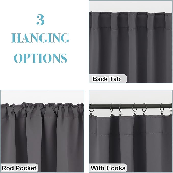 RYB HOME Blackout Curtains for Bedroom, Window Shades Thermal Insulating - Image 2