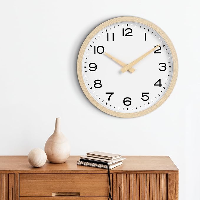 AKCISOT Wall Clock 14 Inch, Boho Large Wall Clocks Battery Operated Non Ticking - Image 5