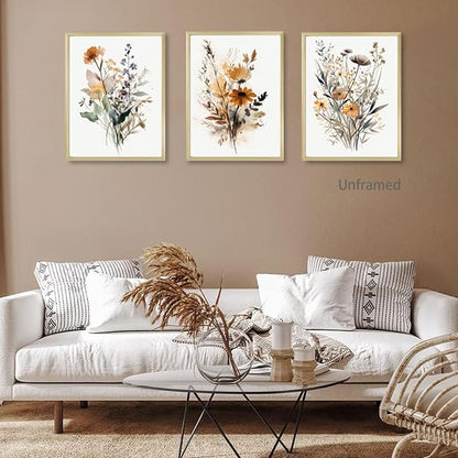 Bwodke Wildflower Poster Watercolor Botanical Floral Wall Art Colorful Canvas - Image 4