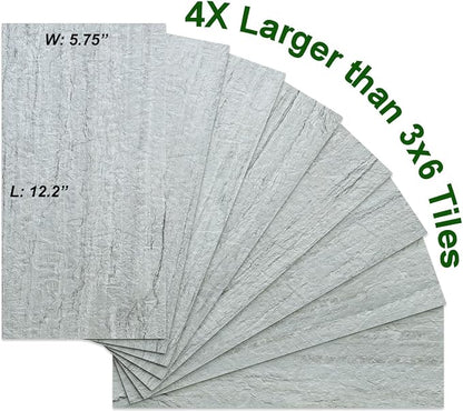 AULIGET 20-Piece Grey Shale Peel and Stick Backsplash Wall Tiles, Laundry Room - Image 3