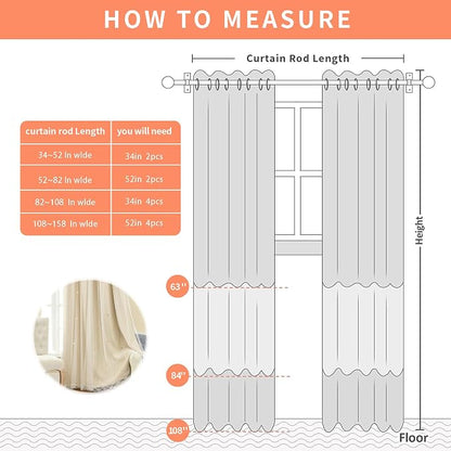 XiDi Beige Girls Curtains for Bedroom, Girls Room Blackout Curtains for 63 - Image 7