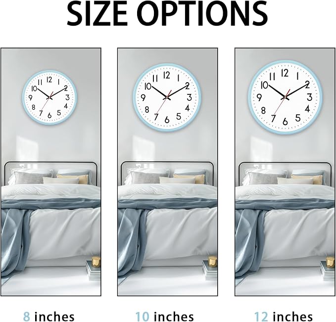 HZDHCLH Wall Clock Silent Wall Clocks Battery Operated 10 Inch Modern Non - Image 4