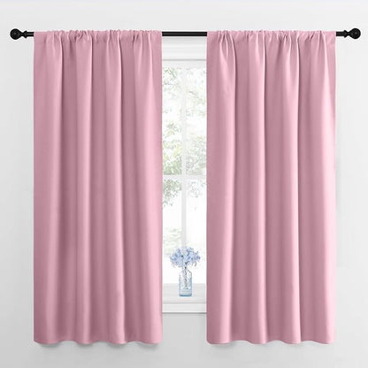 NICETOWN RV Blackout Curtains for Camper Windows, Rouge Pink, Short Blackout by NICETOWN