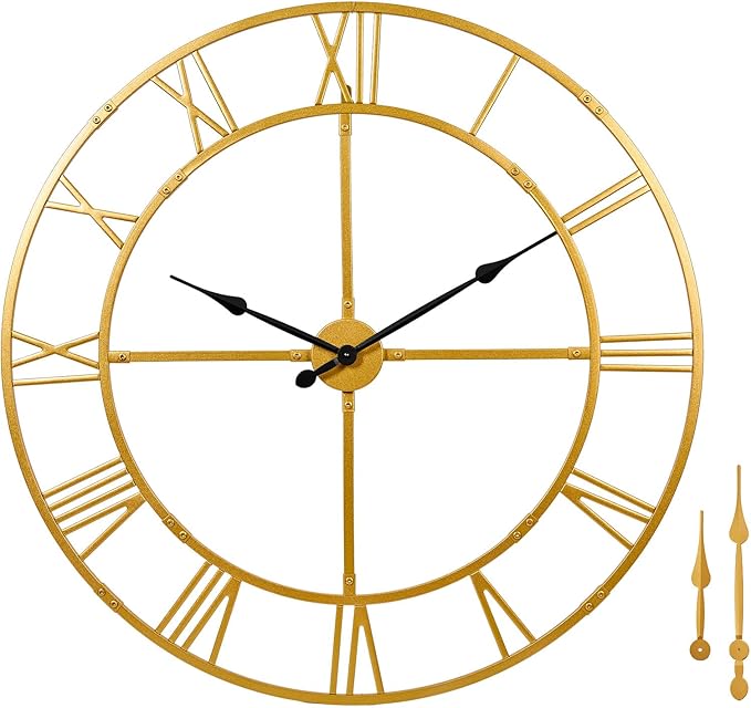 40 Inch Large Wall Clock for Living Room Decor – Easy-Assembly Silent by WallClockDecor