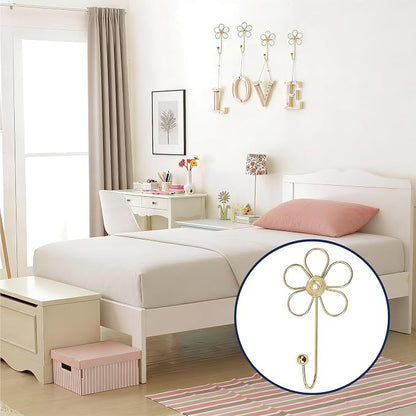 4 Pcs Heavy Duty Decorative Wall Hooks, Creative Flower Shaped Wall Mounted Hook - Image 4