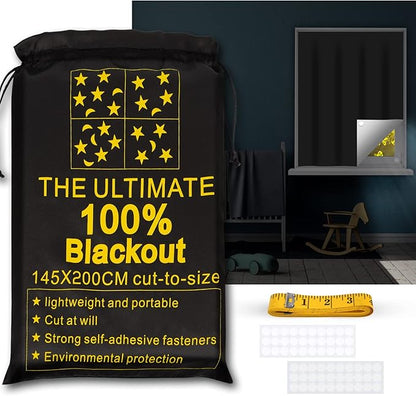 RUseeN Portable Blackout Shades Window Curtains, 100% Blackout Material - Image 2