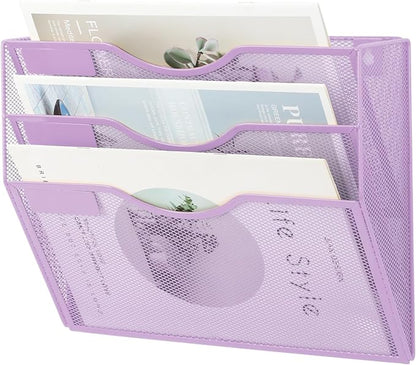 EASEPRES 3 Pocket Mesh Hanging Wall File Organizer, Wall Mounted Mail Paper - Image 7