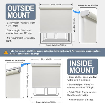 AOSKY Cordless Roller Shades Blackout Blinds - Image 6