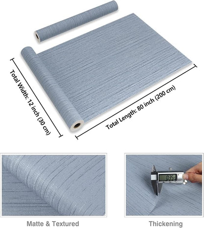 CRE8TIVE Grasscloth Peel and Stick Wallpaper Textured Blue Grass Cloth - Image 8
