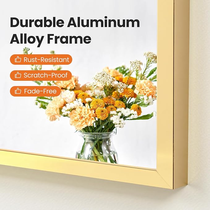 Sweetcrispy 26.5"x38" Arched Gold Bathroom Vanity Mirror - Image 6